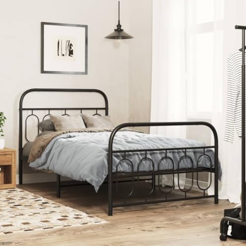 MOBCANT Bettgestell mit Kopf- und Fußteil, Bettsystem Bettstütze Bettrahmen Futonbett Geeignet für Wohnungen Gästezimmer Hotel Schlafzimmer Metall Schwarz 107x203 cm MOBCANT Bettgestell mit Kopf- und Fußteil, Bettsystem Bettstütze Bettrahmen Futonbett Geeignet für Wohnungen Gästezimmer Hotel Schlafzimmer Metall Schwarz 107x203 cm von MOBCANT