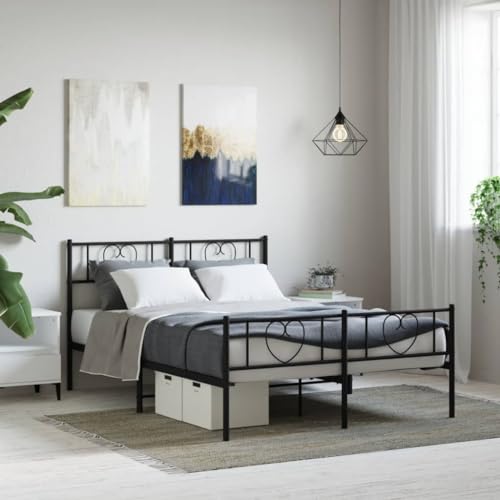 MOBCANT Bettgestell mit Kopf- und Fußteil, Polsterbett Bettstütze Bettsystem Bett Geeignet für Schulen Wohnungen Gästezimmer Hotel Metall Schwarz 140x190 cm MOBCANT Bettgestell mit Kopf- und Fußteil, Polsterbett Bettstütze Bettsystem Bett Geeignet für Schulen Wohnungen Gästezimmer Hotel Metall Schwarz 140x190 cm von MOBCANT