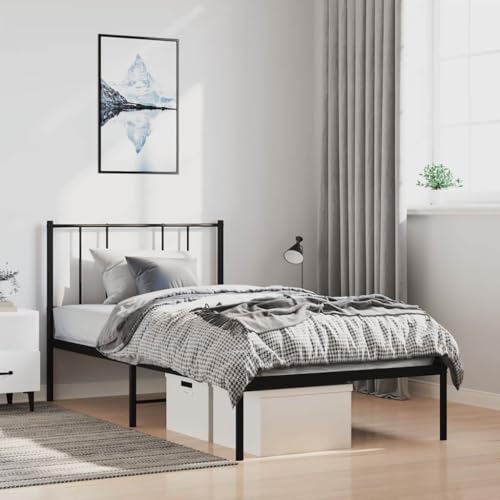 MOBCANT Bettgestell mit Kopfteil, Doppelbett Futonbett Betten Bettstütze Geeignet für Schlafzimmer Gästezimmer Hotel Schulen Metall Schwarz 100x190 cm MOBCANT Bettgestell mit Kopfteil, Doppelbett Futonbett Betten Bettstütze Geeignet für Schlafzimmer Gästezimmer Hotel Schulen Metall Schwarz 100x190 cm von MOBCANT