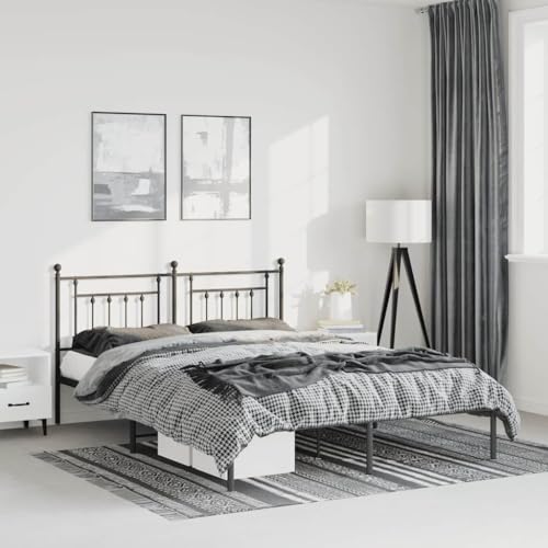 MOBCANT Bettgestell mit Kopfteil, Familienbett Bett Polsterbett Bettsystem Geeignet für Gästezimmer Hotel Schlafzimmer Schulen Metall Schwarz 135x190 cm MOBCANT Bettgestell mit Kopfteil, Familienbett Bett Polsterbett Bettsystem Geeignet für Gästezimmer Hotel Schlafzimmer Schulen Metall Schwarz 135x190 cm von MOBCANT