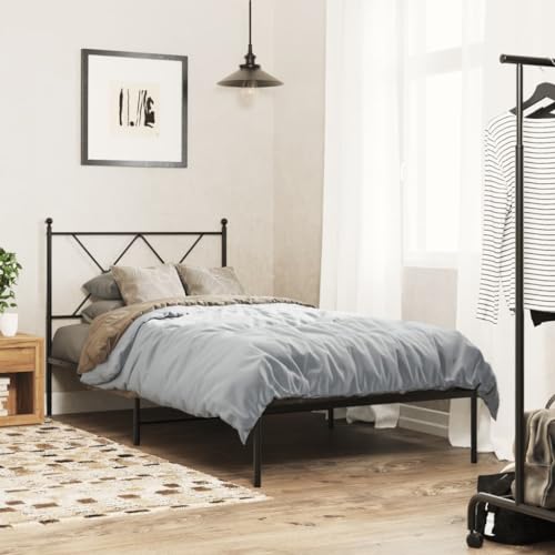 MOBCANT Bettgestell mit Kopfteil, Futonbett Bettrahmen Bettstütze Betten Geeignet für Schlafzimmer Schulen Wohnungen Hotel Metall Schwarz 90x200 cm MOBCANT Bettgestell mit Kopfteil, Futonbett Bettrahmen Bettstütze Betten Geeignet für Schlafzimmer Schulen Wohnungen Hotel Metall Schwarz 90x200 cm von MOBCANT