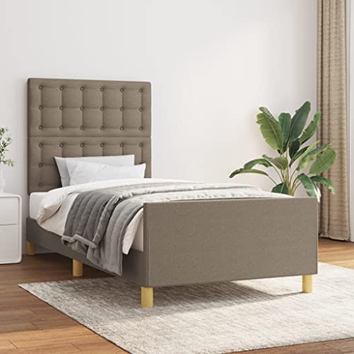MOBCANT Bettgestell mit Kopfteil, Futonbett Bettsystem Tagesbett Polsterbett Geeignet für Schulen Schlafzimmer Wohnungen Gästezimmer Taupe 80x200 cm Stoff MOBCANT Bettgestell mit Kopfteil, Futonbett Bettsystem Tagesbett Polsterbett Geeignet für Schulen Schlafzimmer Wohnungen Gästezimmer Taupe 80x200 cm Stoff von MOBCANT
