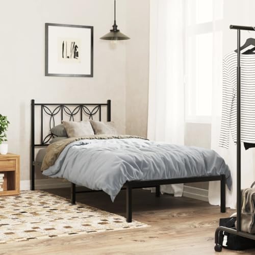 MOBCANT Bettgestell mit Kopfteil, Futonbett Seniorenbett Bett Betten Geeignet für Schulen Gästezimmer Wohnungen Hotel Metall Schwarz 80x200 cm MOBCANT Bettgestell mit Kopfteil, Futonbett Seniorenbett Bett Betten Geeignet für Schulen Gästezimmer Wohnungen Hotel Metall Schwarz 80x200 cm von MOBCANT