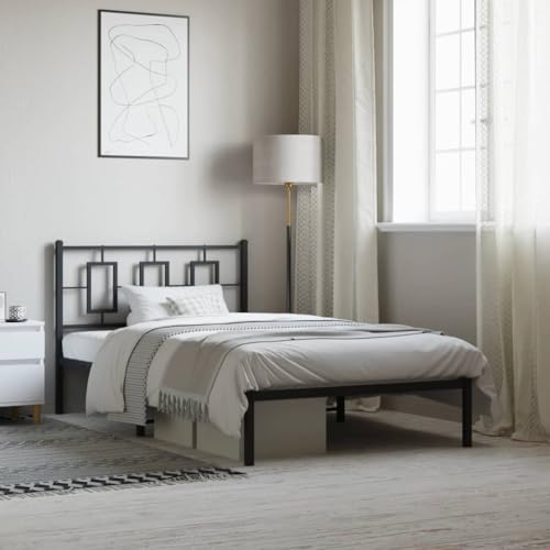 MOBCANT Bettgestell mit Kopfteil, Polsterbett Bettstütze Futonbett Bettsystem Geeignet für Wohnungen Schulen Hotel Schlafzimmer Metall Schwarz 107x203 cm MOBCANT Bettgestell mit Kopfteil, Polsterbett Bettstütze Futonbett Bettsystem Geeignet für Wohnungen Schulen Hotel Schlafzimmer Metall Schwarz 107x203 cm von MOBCANT