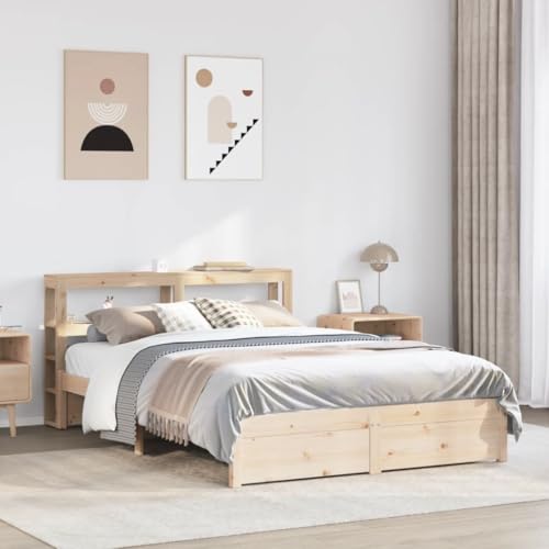MOBCANT Bettgestell mit Kopfteil ohne Matratze, Familienbett Hausbett Bettsystem Futonbett Geeignet für Gästezimmer Wohnungen Hotel Schulen 120x200 cm von MOBCANT