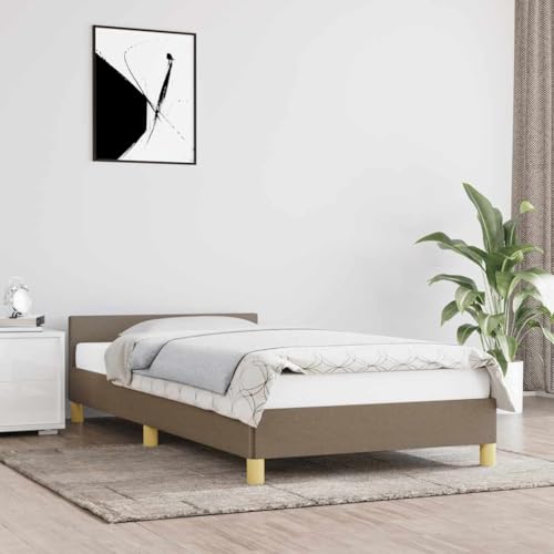 MOBCANT Bettgestell mit Kopfteil ohne Matratze, Tagesbett Einzelbett Bettrahmen Bettstütze Geeignet für Hotel Schulen Wohnungen Schlafzimmer Taupe 80x200 cm Stoff MOBCANT Bettgestell mit Kopfteil ohne Matratze, Tagesbett Einzelbett Bettrahmen Bettstütze Geeignet für Hotel Schulen Wohnungen Schlafzimmer Taupe 80x200 cm Stoff von MOBCANT