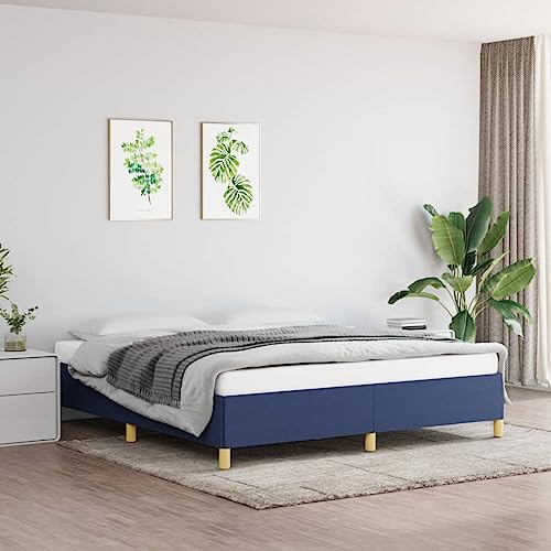 MOBCANT Bettgestell ohne Matratze, Bett Betten Bettrahmen Tagesbett Geeignet für Schlafzimmer Gästezimmer Hotel Wohnungen Blau 180x200 cm Stoff MOBCANT Bettgestell ohne Matratze, Bett Betten Bettrahmen Tagesbett Geeignet für Schlafzimmer Gästezimmer Hotel Wohnungen Blau 180x200 cm Stoff von MOBCANT