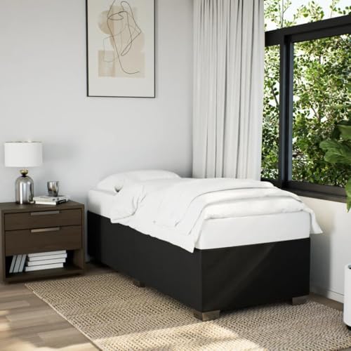 MOBCANT Bettgestell ohne Matratze, Bett Bettrahmen Bettstütze Tagesbett Geeignet für Hotel Gästezimmer Wohnungen Schlafzimmer Schwarz 100x200 cm Stoff MOBCANT Bettgestell ohne Matratze, Bett Bettrahmen Bettstütze Tagesbett Geeignet für Hotel Gästezimmer Wohnungen Schlafzimmer Schwarz 100x200 cm Stoff von MOBCANT