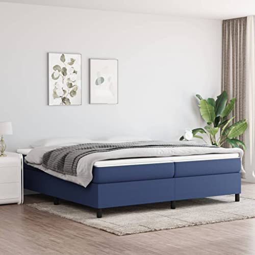 MOBCANT Bettgestell ohne Matratze, Betten Hausbett Bettsystem Polsterbett Geeignet für Wohnungen Hotel Gästezimmer Schlafzimmer Blau 200x200 cm Stoff MOBCANT Bettgestell ohne Matratze, Betten Hausbett Bettsystem Polsterbett Geeignet für Wohnungen Hotel Gästezimmer Schlafzimmer Blau 200x200 cm Stoff von MOBCANT