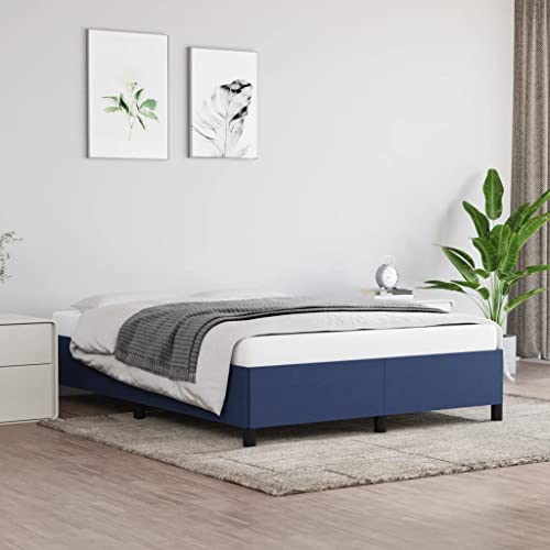 MOBCANT Bettgestell ohne Matratze, Bettstütze Bett Familienbett Polsterbett Geeignet für Schulen Gästezimmer Hotel Schlafzimmer Blau 140x200 cm Stoff MOBCANT Bettgestell ohne Matratze, Bettstütze Bett Familienbett Polsterbett Geeignet für Schulen Gästezimmer Hotel Schlafzimmer Blau 140x200 cm Stoff von MOBCANT
