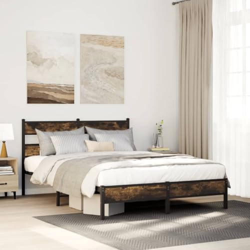 MOBCANT Bettgestell ohne Matratze, Bettstütze Familienbett Polsterbett Bett Geeignet für Schulen Wohnungen Gästezimmer Schlafzimmer Räuchereiche 90x190 cm Holzwerkstoff MOBCANT Bettgestell ohne Matratze, Bettstütze Familienbett Polsterbett Bett Geeignet für Schulen Wohnungen Gästezimmer Schlafzimmer Räuchereiche 90x190 cm Holzwerkstoff von MOBCANT