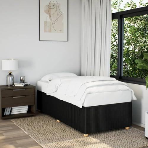 MOBCANT Bettgestell ohne Matratze, Bettstütze Futonbett Doppelbett Bettsystem Geeignet für Schulen Schlafzimmer Hotel Wohnungen Schwarz 100x200 cm Stoff von MOBCANT