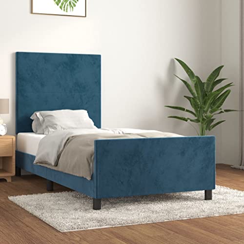 MOBCANT Bettgestell ohne Matratze, Bettsystem Bettstütze Seniorenbett Tagesbett Geeignet für Gästezimmer Schulen Schlafzimmer Hotel Dunkelblau 80x200 cm Samt MOBCANT Bettgestell ohne Matratze, Bettsystem Bettstütze Seniorenbett Tagesbett Geeignet für Gästezimmer Schulen Schlafzimmer Hotel Dunkelblau 80x200 cm Samt von MOBCANT