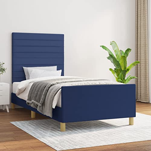 MOBCANT Bettgestell ohne Matratze, Bettsystem Familienbett Seniorenbett Futonbett Geeignet für Wohnungen Gästezimmer Schulen Schlafzimmer Blau 90x200 cm Stoff MOBCANT Bettgestell ohne Matratze, Bettsystem Familienbett Seniorenbett Futonbett Geeignet für Wohnungen Gästezimmer Schulen Schlafzimmer Blau 90x200 cm Stoff von MOBCANT