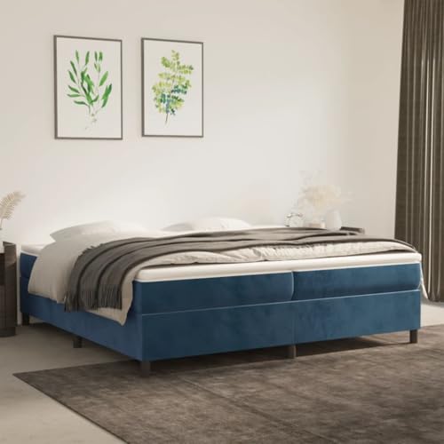MOBCANT Bettgestell ohne Matratze, Doppelbett Bettrahmen Polsterbett Tagesbett Geeignet für Gästezimmer Wohnungen Schulen Schlafzimmer Dunkelblau 200x200 cm Samt MOBCANT Bettgestell ohne Matratze, Doppelbett Bettrahmen Polsterbett Tagesbett Geeignet für Gästezimmer Wohnungen Schulen Schlafzimmer Dunkelblau 200x200 cm Samt von MOBCANT