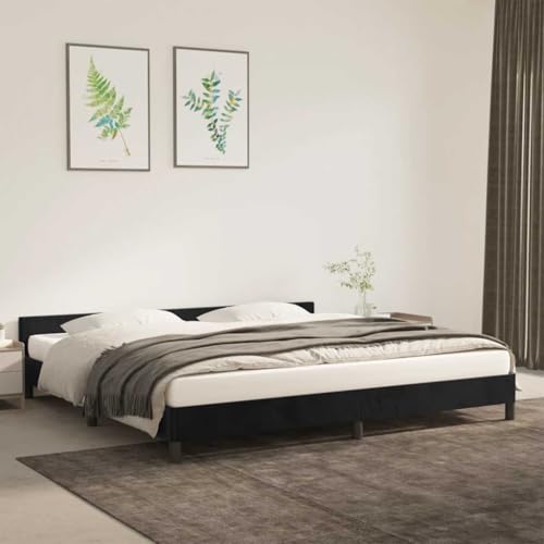 MOBCANT Bettgestell ohne Matratze, Doppelbett Polsterbett Bettsystem Bett Geeignet für Schlafzimmer Gästezimmer Schulen Wohnungen Schwarz 200x200 cm Samt MOBCANT Bettgestell ohne Matratze, Doppelbett Polsterbett Bettsystem Bett Geeignet für Schlafzimmer Gästezimmer Schulen Wohnungen Schwarz 200x200 cm Samt von MOBCANT