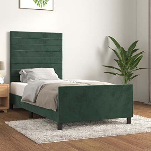 MOBCANT Bettgestell ohne Matratze, Familienbett Bettsystem Bettstütze Futonbett Geeignet für Schlafzimmer Gästezimmer Hotel Wohnungen Dunkelgrün 90x190 cm Samt MOBCANT Bettgestell ohne Matratze, Familienbett Bettsystem Bettstütze Futonbett Geeignet für Schlafzimmer Gästezimmer Hotel Wohnungen Dunkelgrün 90x190 cm Samt von MOBCANT