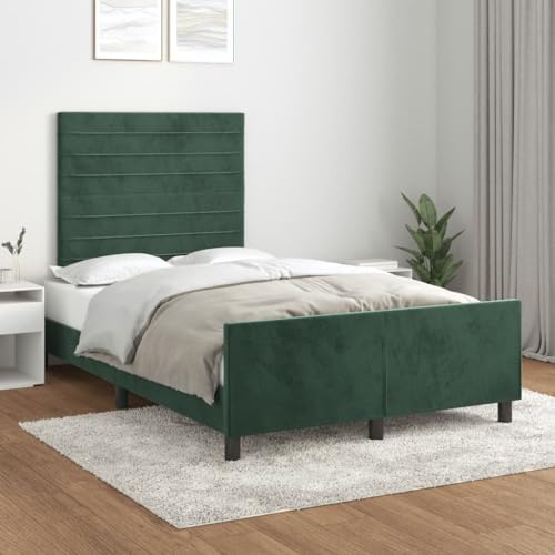 MOBCANT Bettgestell ohne Matratze, Familienbett Polsterbett Betten Bettrahmen Geeignet für Hotel Schlafzimmer Schulen Gästezimmer Dunkelgrün 120x190 cm Samt MOBCANT Bettgestell ohne Matratze, Familienbett Polsterbett Betten Bettrahmen Geeignet für Hotel Schlafzimmer Schulen Gästezimmer Dunkelgrün 120x190 cm Samt von MOBCANT