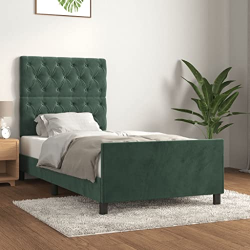 MOBCANT Bettgestell ohne Matratze, Familienbett Seniorenbett Bettsystem Polsterbett Geeignet für Gästezimmer Schlafzimmer Schulen Wohnungen Dunkelgrün 80x200 cm Samt MOBCANT Bettgestell ohne Matratze, Familienbett Seniorenbett Bettsystem Polsterbett Geeignet für Gästezimmer Schlafzimmer Schulen Wohnungen Dunkelgrün 80x200 cm Samt von MOBCANT
