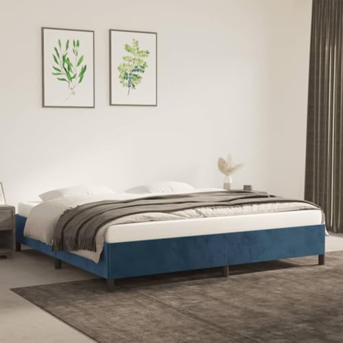 MOBCANT Bettgestell ohne Matratze, Futonbett Bettsystem Betten Hausbett Geeignet für Gästezimmer Hotel Wohnungen Schulen Dunkelblau 200x200 cm Samt MOBCANT Bettgestell ohne Matratze, Futonbett Bettsystem Betten Hausbett Geeignet für Gästezimmer Hotel Wohnungen Schulen Dunkelblau 200x200 cm Samt von MOBCANT