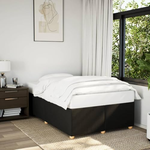 MOBCANT Bettgestell ohne Matratze, Futonbett Familienbett Bett Polsterbett Geeignet für Schulen Gästezimmer Schlafzimmer Hotel Schwarz 120x190 cm Stoff von MOBCANT