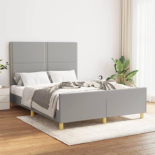 MOBCANT Bettgestell ohne Matratze, Futonbett Tagesbett Polsterbett Familienbett Geeignet für Schulen Schlafzimmer Gästezimmer Wohnungen Hellgrau 140x190 cm Stoff MOBCANT Bettgestell ohne Matratze, Futonbett Tagesbett Polsterbett Familienbett Geeignet für Schulen Schlafzimmer Gästezimmer Wohnungen Hellgrau 140x190 cm Stoff von MOBCANT