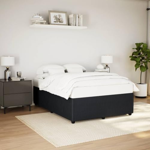 MOBCANT Bettgestell ohne Matratze, Hausbett Betten Futonbett Bettrahmen Geeignet für Schulen Wohnungen Hotel Gästezimmer Schwarz 140x190 cm Samt von MOBCANT