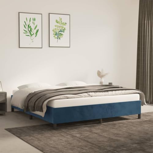 MOBCANT Bettgestell ohne Matratze, Hausbett Bettstütze Doppelbett Futonbett Geeignet für Schlafzimmer Gästezimmer Schulen Wohnungen Dunkelblau 180x200 cm Samt MOBCANT Bettgestell ohne Matratze, Hausbett Bettstütze Doppelbett Futonbett Geeignet für Schlafzimmer Gästezimmer Schulen Wohnungen Dunkelblau 180x200 cm Samt von MOBCANT