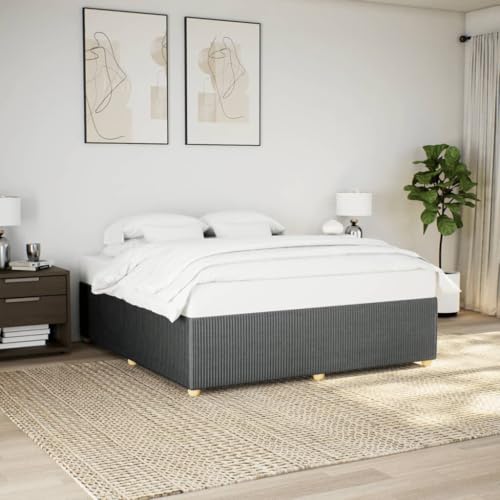 MOBCANT Bettgestell ohne Matratze, Hausbett Familienbett Tagesbett Futonbett Geeignet für Hotel Schulen Wohnungen Gästezimmer Dunkelgrau 180x200 cm Stoff MOBCANT Bettgestell ohne Matratze, Hausbett Familienbett Tagesbett Futonbett Geeignet für Hotel Schulen Wohnungen Gästezimmer Dunkelgrau 180x200 cm Stoff von MOBCANT