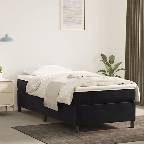 MOBCANT Bettgestell ohne Matratze, Polsterbett Bett Betten Futonbett Geeignet für Hotel Wohnungen Schulen Schlafzimmer Schwarz 100x200 cm Samt MOBCANT Bettgestell ohne Matratze, Polsterbett Bett Betten Futonbett Geeignet für Hotel Wohnungen Schulen Schlafzimmer Schwarz 100x200 cm Samt von MOBCANT