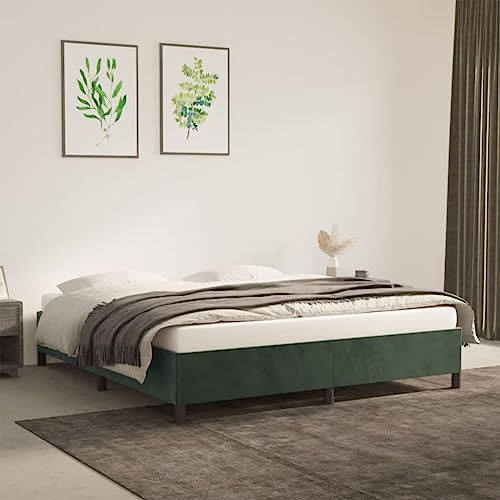 MOBCANT Bettgestell ohne Matratze, Polsterbett Bettstütze Familienbett Tagesbett Geeignet für Wohnungen Schlafzimmer Gästezimmer Hotel Dunkelgrün 160x200 cm Samt MOBCANT Bettgestell ohne Matratze, Polsterbett Bettstütze Familienbett Tagesbett Geeignet für Wohnungen Schlafzimmer Gästezimmer Hotel Dunkelgrün 160x200 cm Samt von MOBCANT