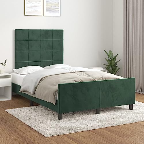 MOBCANT Bettgestell ohne Matratze, Polsterbett Familienbett Bettstütze Hausbett Geeignet für Hotel Gästezimmer Wohnungen Schulen Dunkelgrün 120x200 cm Samt MOBCANT Bettgestell ohne Matratze, Polsterbett Familienbett Bettstütze Hausbett Geeignet für Hotel Gästezimmer Wohnungen Schulen Dunkelgrün 120x200 cm Samt von MOBCANT
