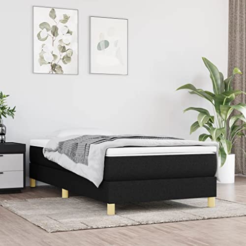 MOBCANT Bettgestell ohne Matratze, Polsterbett Futonbett Einzelbett Tagesbett Geeignet für Schulen Hotel Wohnungen Gästezimmer Schwarz 90x200 cm Stoff MOBCANT Bettgestell ohne Matratze, Polsterbett Futonbett Einzelbett Tagesbett Geeignet für Schulen Hotel Wohnungen Gästezimmer Schwarz 90x200 cm Stoff von MOBCANT