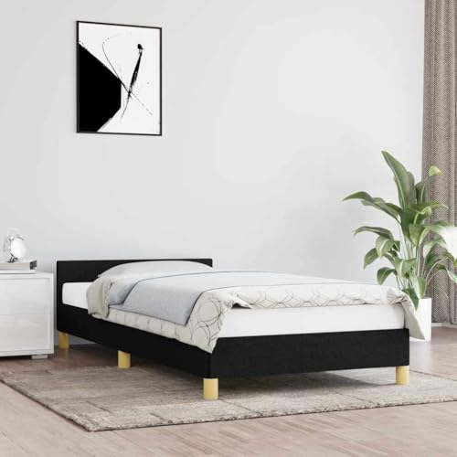 MOBCANT Bettgestell ohne Matratze, Tagesbett Bett Doppelbett Bettrahmen Geeignet für Schulen Hotel Gästezimmer Wohnungen Schwarz 100x200 cm Stoff MOBCANT Bettgestell ohne Matratze, Tagesbett Bett Doppelbett Bettrahmen Geeignet für Schulen Hotel Gästezimmer Wohnungen Schwarz 100x200 cm Stoff von MOBCANT