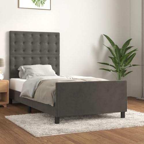 MOBCANT Bettgestell ohne Matratze, Tagesbett Bett Futonbett Polsterbett Geeignet für Schulen Gästezimmer Hotel Schlafzimmer Dunkelgrau 100x200 cm Samt MOBCANT Bettgestell ohne Matratze, Tagesbett Bett Futonbett Polsterbett Geeignet für Schulen Gästezimmer Hotel Schlafzimmer Dunkelgrau 100x200 cm Samt von MOBCANT
