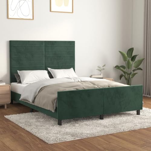 MOBCANT Bettgestell ohne Matratze, Tagesbett Bettstütze Familienbett Bett Geeignet für Gästezimmer Schlafzimmer Hotel Schulen Dunkelgrün 140x190 cm Samt MOBCANT Bettgestell ohne Matratze, Tagesbett Bettstütze Familienbett Bett Geeignet für Gästezimmer Schlafzimmer Hotel Schulen Dunkelgrün 140x190 cm Samt von MOBCANT