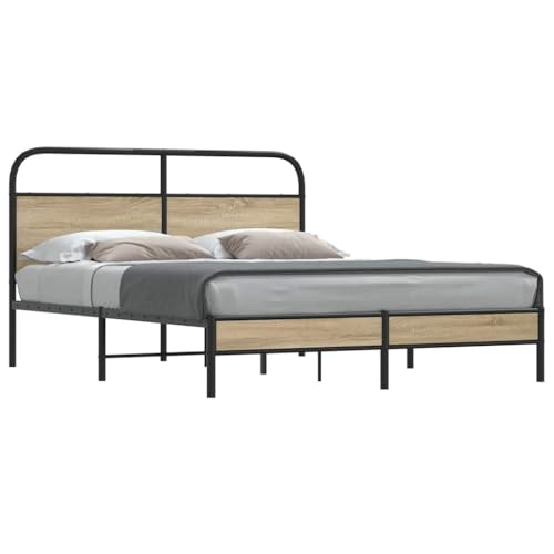 MOBCANT Bettgestell ohne Matratze, Tagesbett Hausbett Bettsystem Doppelbett Geeignet für Wohnungen Hotel Schulen Schlafzimmer 150x200 cm Räuchereiche Holzwerkstoff MOBCANT Bettgestell ohne Matratze, Tagesbett Hausbett Bettsystem Doppelbett Geeignet für Wohnungen Hotel Schulen Schlafzimmer 150x200 cm Räuchereiche Holzwerkstoff von MOBCANT