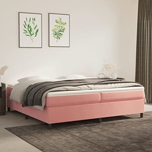 MOBCANT Boxspringbett mit Matratze, Bett Betten Familienbett Bettgestell Geeignet für Schlafzimmer Gästezimmer Hotel Schulen Rosa 200x200 cm Samt MOBCANT Boxspringbett mit Matratze, Bett Betten Familienbett Bettgestell Geeignet für Schlafzimmer Gästezimmer Hotel Schulen Rosa 200x200 cm Samt von MOBCANT