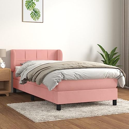 MOBCANT Boxspringbett mit Matratze, Bett Einzelbett Bettsystem Familienbett Geeignet für Schlafzimmer Wohnungen Gästezimmer Schulen Rosa 90x190 cm Samt MOBCANT Boxspringbett mit Matratze, Bett Einzelbett Bettsystem Familienbett Geeignet für Schlafzimmer Wohnungen Gästezimmer Schulen Rosa 90x190 cm Samt von MOBCANT