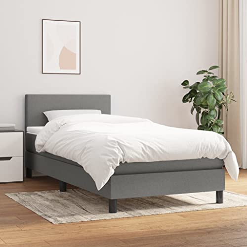 MOBCANT Boxspringbett mit Matratze, Bett Futonbett Bettstütze Familienbett Geeignet für Gästezimmer Hotel Wohnungen Schulen Dunkelgrau 100x200 cm Stoff MOBCANT Boxspringbett mit Matratze, Bett Futonbett Bettstütze Familienbett Geeignet für Gästezimmer Hotel Wohnungen Schulen Dunkelgrau 100x200 cm Stoff von MOBCANT
