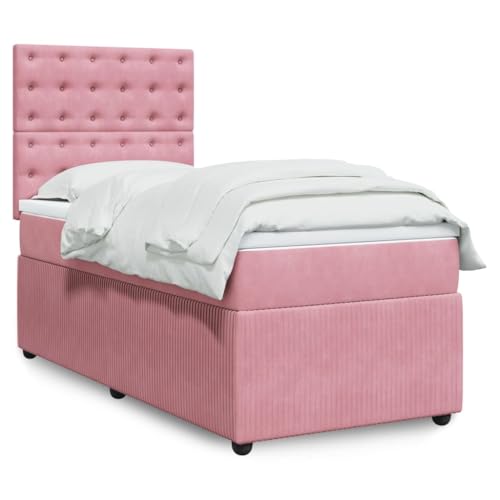 MOBCANT Boxspringbett mit Matratze, Bett Seniorenbett Polsterbett Bettgestell Geeignet für Schulen Gästezimmer Hotel Schlafzimmer Rosa 90x190 cm Samt MOBCANT Boxspringbett mit Matratze, Bett Seniorenbett Polsterbett Bettgestell Geeignet für Schulen Gästezimmer Hotel Schlafzimmer Rosa 90x190 cm Samt von MOBCANT