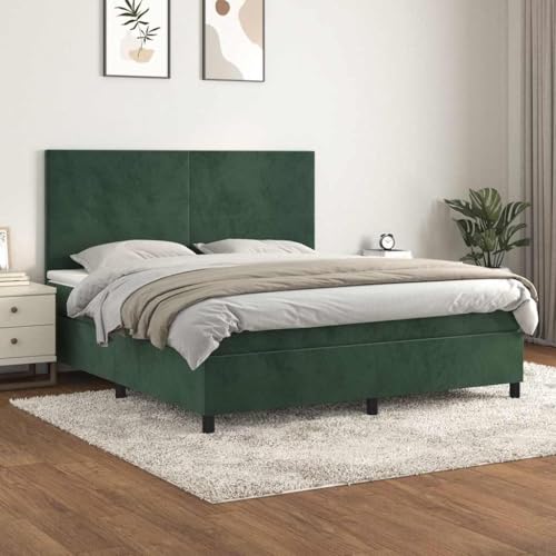 MOBCANT Boxspringbett mit Matratze, Bett Tagesbett Futonbett Polsterbett Geeignet für Schulen Hotel Wohnungen Schlafzimmer Dunkelgrün 180x200 cm Samt MOBCANT Boxspringbett mit Matratze, Bett Tagesbett Futonbett Polsterbett Geeignet für Schulen Hotel Wohnungen Schlafzimmer Dunkelgrün 180x200 cm Samt von MOBCANT