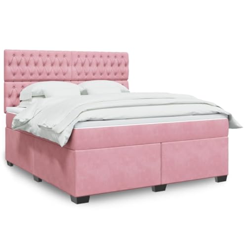 MOBCANT Boxspringbett mit Matratze, Betten Bettgestell Bett Hausbett Geeignet für Gästezimmer Schlafzimmer Schulen Wohnungen Rosa 180x200 cm Samt MOBCANT Boxspringbett mit Matratze, Betten Bettgestell Bett Hausbett Geeignet für Gästezimmer Schlafzimmer Schulen Wohnungen Rosa 180x200 cm Samt von MOBCANT