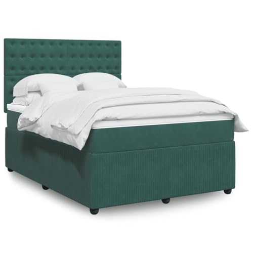 MOBCANT Boxspringbett mit Matratze, Betten Futonbett Familienbett Polsterbett Geeignet für Hotel Wohnungen Schulen Schlafzimmer Dunkelgrün 140x190 cm Samt MOBCANT Boxspringbett mit Matratze, Betten Futonbett Familienbett Polsterbett Geeignet für Hotel Wohnungen Schulen Schlafzimmer Dunkelgrün 140x190 cm Samt von MOBCANT