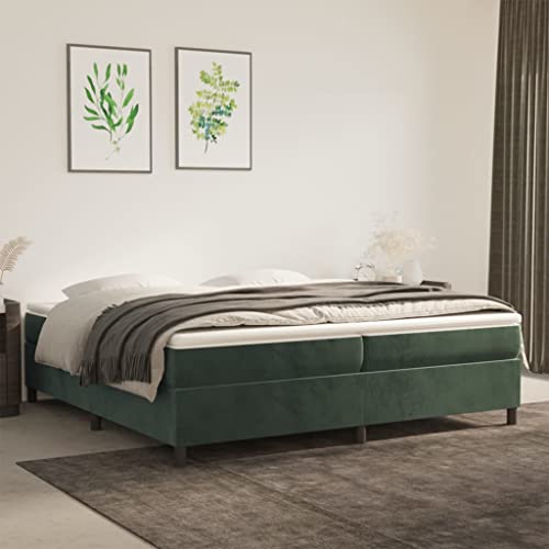 MOBCANT Boxspringbett mit Matratze, Bettgestell Bettrahmen Hausbett Futonbett Geeignet für Gästezimmer Schulen Hotel Wohnungen Dunkelgrün 200x200 cm Samt MOBCANT Boxspringbett mit Matratze, Bettgestell Bettrahmen Hausbett Futonbett Geeignet für Gästezimmer Schulen Hotel Wohnungen Dunkelgrün 200x200 cm Samt von MOBCANT