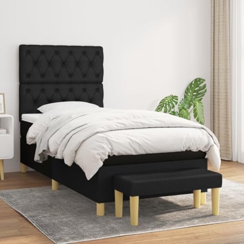 MOBCANT Boxspringbett mit Matratze, Bettgestell Familienbett Bettstütze Futonbett Geeignet für Gästezimmer Schlafzimmer Hotel Wohnungen Schwarz 80x200 cm Stoff MOBCANT Boxspringbett mit Matratze, Bettgestell Familienbett Bettstütze Futonbett Geeignet für Gästezimmer Schlafzimmer Hotel Wohnungen Schwarz 80x200 cm Stoff von MOBCANT