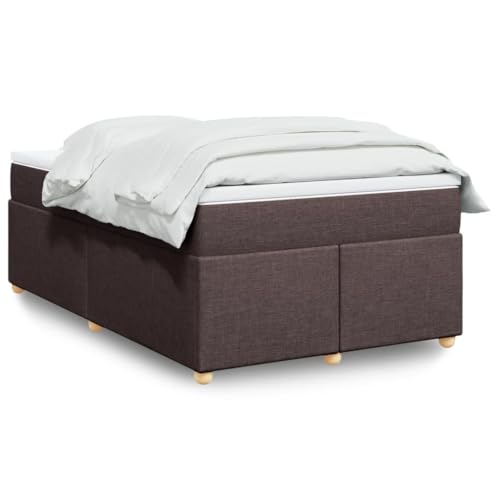 MOBCANT Boxspringbett mit Matratze, Bettgestell Tagesbett Doppelbett Futonbett Geeignet für Wohnungen Schulen Gästezimmer Hotel Dunkelbraun 120x190 cm Stoff von MOBCANT
