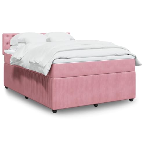 MOBCANT Boxspringbett mit Matratze, Bettrahmen Betten Bettsystem Familienbett Geeignet für Gästezimmer Hotel Schulen Schlafzimmer Rosa 140x200 cm Samt MOBCANT Boxspringbett mit Matratze, Bettrahmen Betten Bettsystem Familienbett Geeignet für Gästezimmer Hotel Schulen Schlafzimmer Rosa 140x200 cm Samt von MOBCANT