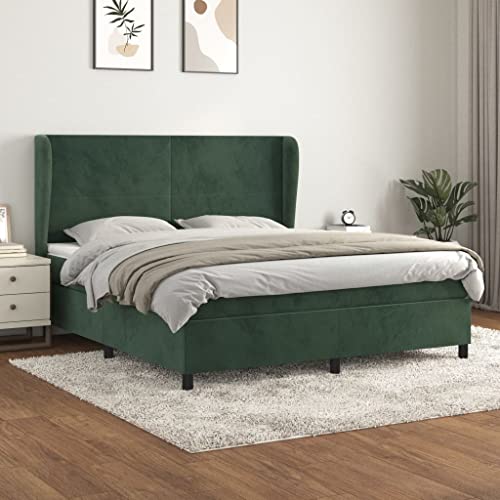 MOBCANT Boxspringbett mit Matratze, Bettrahmen Betten Bettsystem Futonbett Geeignet für Gästezimmer Hotel Wohnungen Schulen Dunkelgrün 180x200 cm Samt MOBCANT Boxspringbett mit Matratze, Bettrahmen Betten Bettsystem Futonbett Geeignet für Gästezimmer Hotel Wohnungen Schulen Dunkelgrün 180x200 cm Samt von MOBCANT