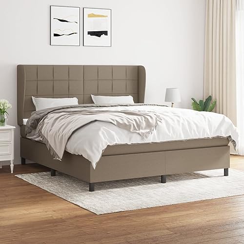 MOBCANT Boxspringbett mit Matratze, Bettrahmen Bettgestell Bettstütze Betten Geeignet für Schlafzimmer Wohnungen Gästezimmer Hotel Taupe 180x200 cm Stoff MOBCANT Boxspringbett mit Matratze, Bettrahmen Bettgestell Bettstütze Betten Geeignet für Schlafzimmer Wohnungen Gästezimmer Hotel Taupe 180x200 cm Stoff von MOBCANT